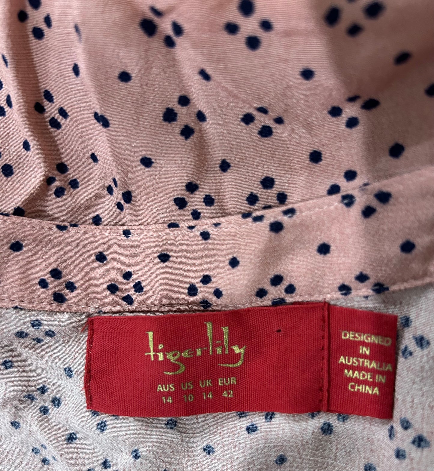 Tiger lily blouse Size 14