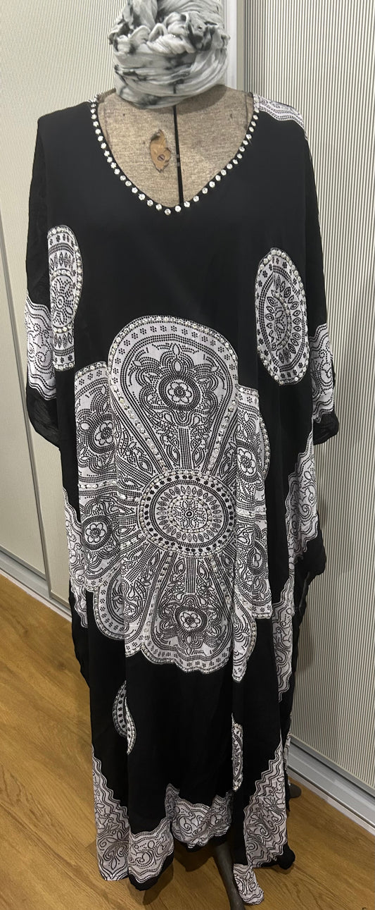 Red Lotus kaftan size one size