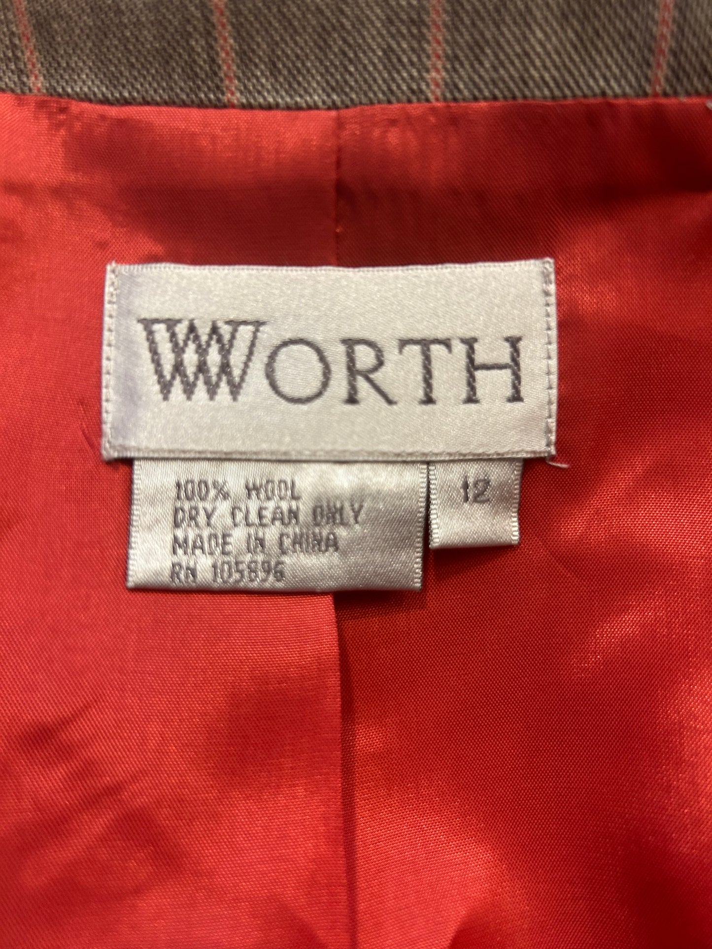 WORTH pant suit size 12 2 pce