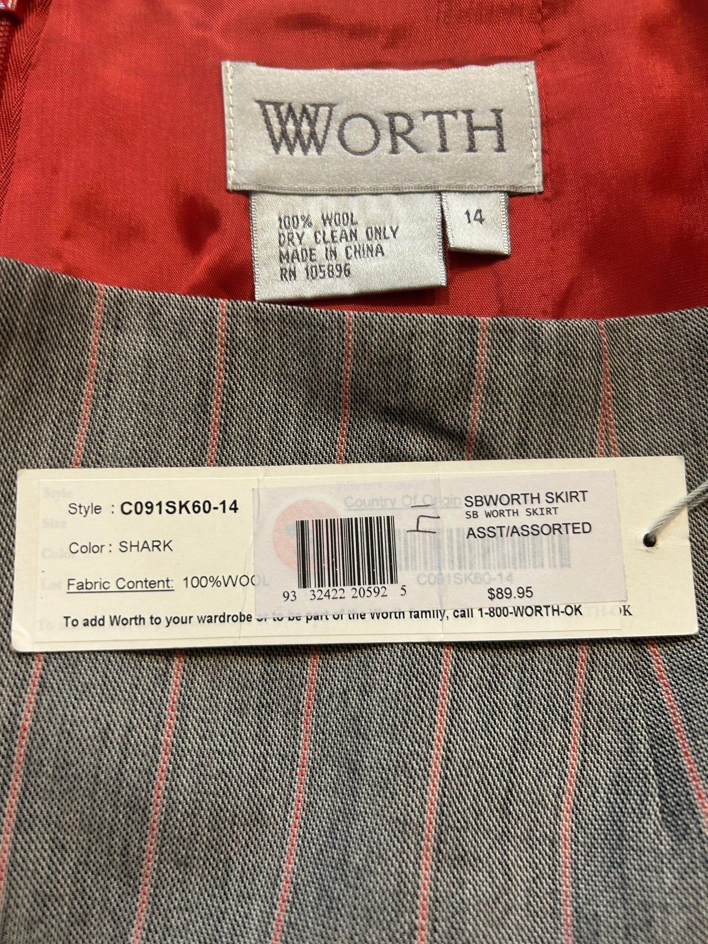 Worth skirt size 14